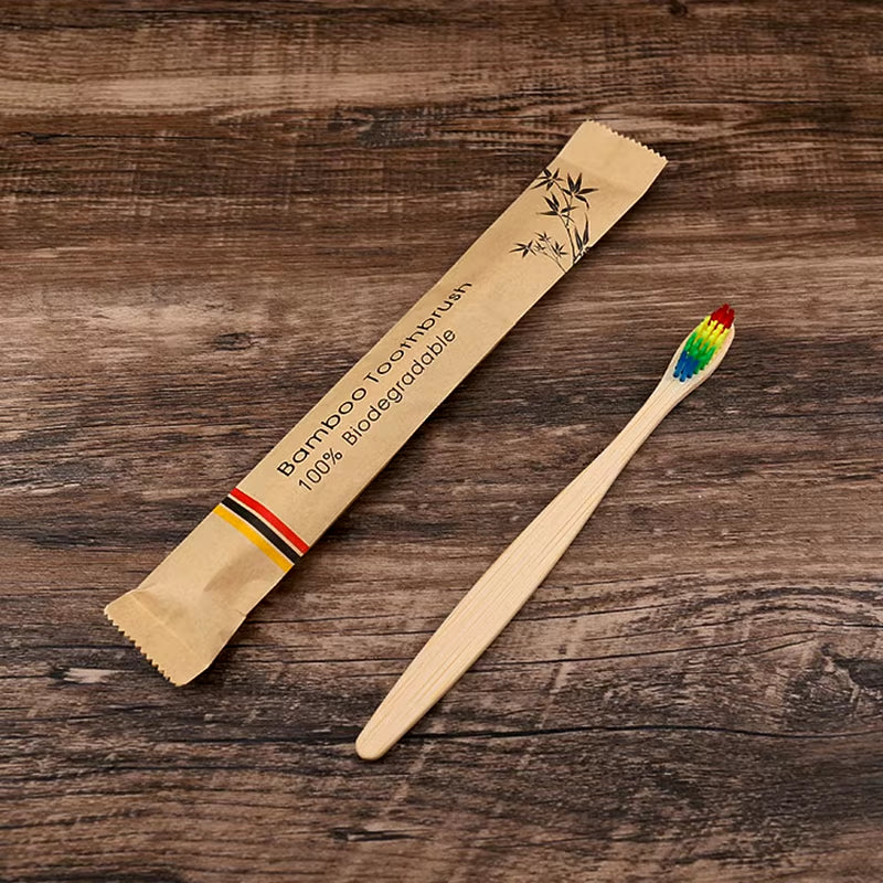 Bamboo Toothbrushes Soft Bristles Toothbrush Eco Friendly Biodegradable Wooden Handle Teeth Whitening Brush