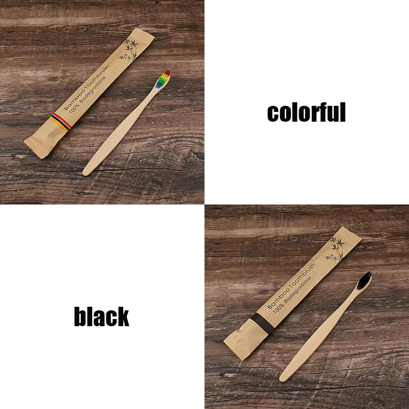 Bamboo Toothbrushes Soft Bristles Toothbrush Eco Friendly Biodegradable Wooden Handle Teeth Whitening Brush